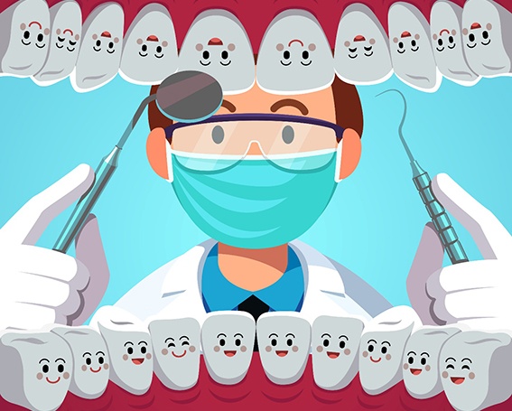 illustration of dental exam in Leesburg  