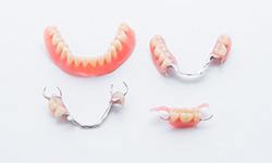 Types of dentures lying on the table