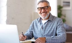 Man smiling with dental implants in Leesburg