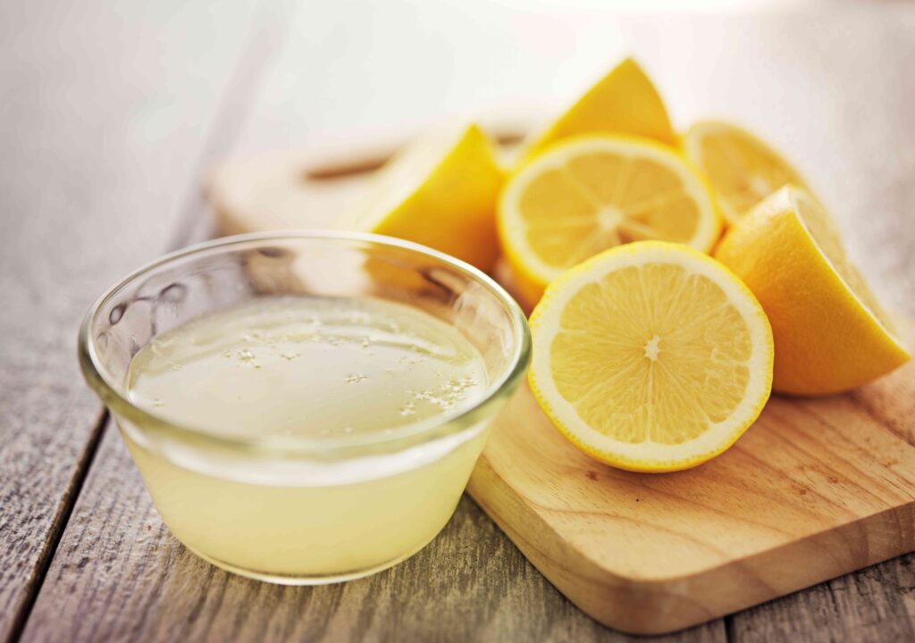 Lemon juice in a bowl